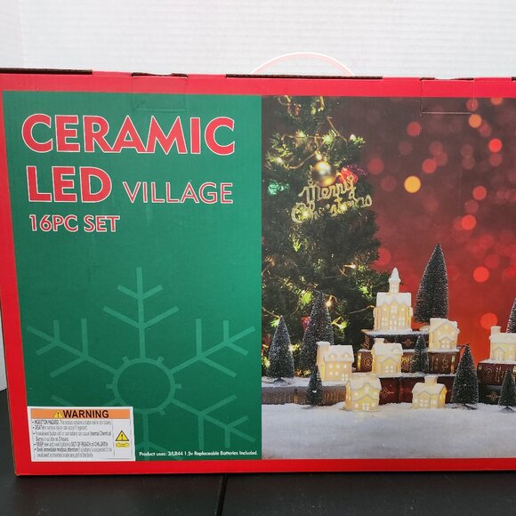 Ceramic LED Village 16PC Set New - Picture 3 of 7